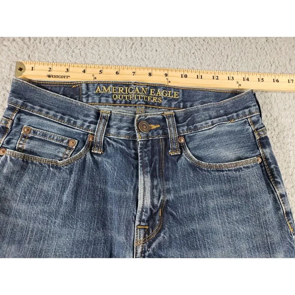 American Eagle Jeans Men's 29x32 *29x31* Slim Straight Blue Denim Cotton Casual